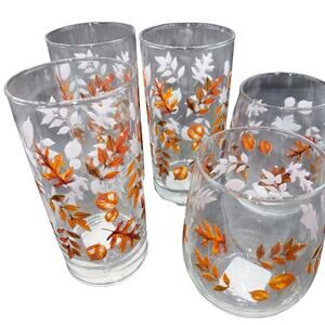 Greenbrier Autumn Fall Leaves Acorns Drinking Glasses 3 6” 2 4.5” Replacement